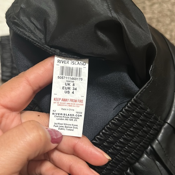 River Island Faux Leather Jogger Pants - Picture 10 of 11
